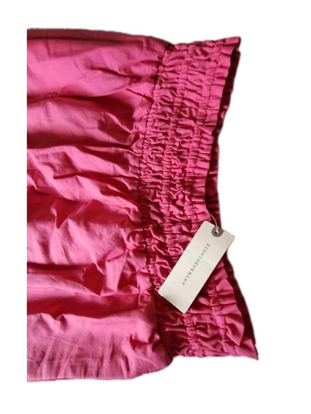 Anthropologie The Somerset Poplin Tiered Maxi Skirt Pink Smocked Pocket XXS NWT - Picture 5 of 13